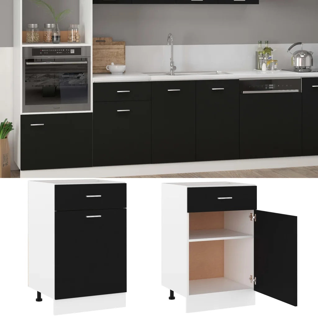 Armadio con Cassetto “Lyon” Nero 50x46x81,5 cm 801221
