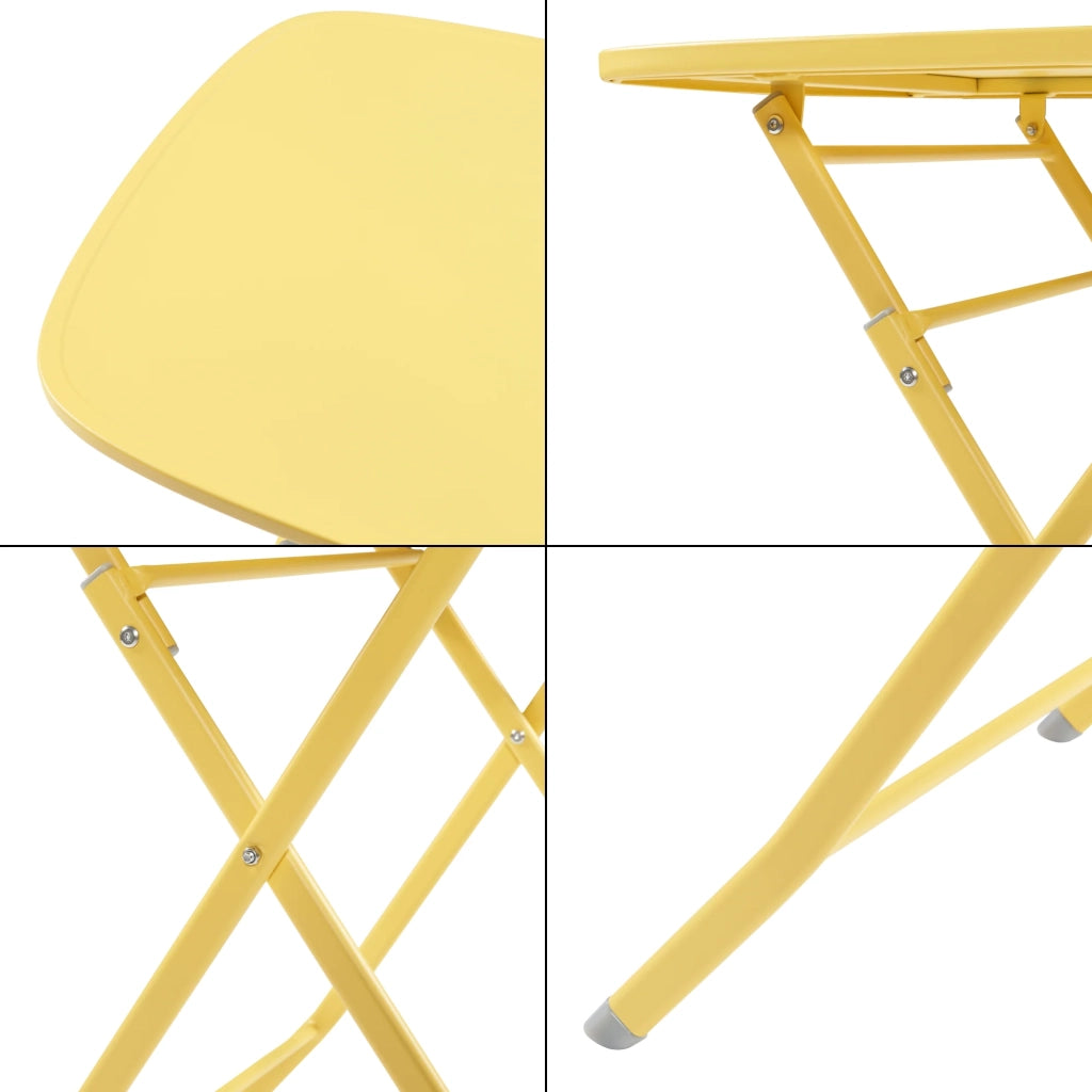 Tavolo da giardino pieghevole 71 x 70 x 70 cm giallo 03_0011039