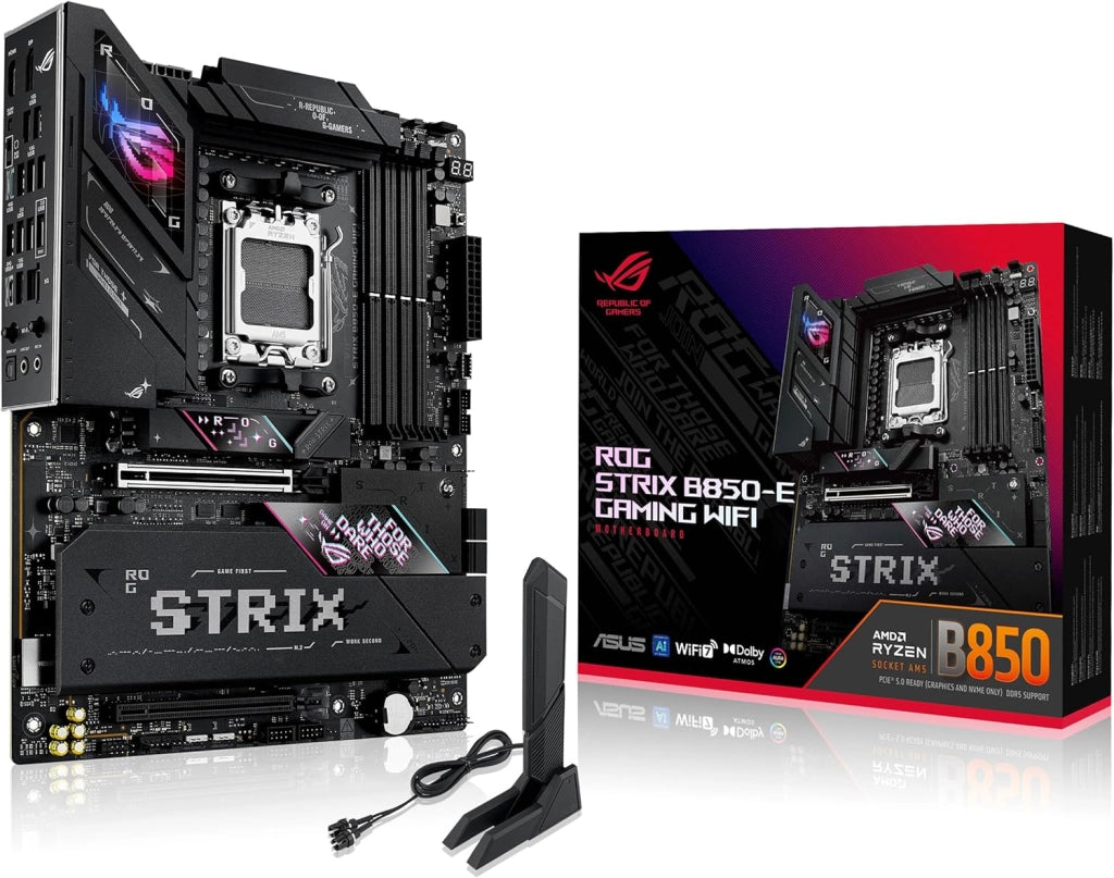 ROG Strix B850-F Gaming WiFi, Scheda Madre AMD ATX, 16+2+2 Fasi di Alimentazione, Slot DDR5, PCIe 5.0 con Slot Q-Release, 4 slot M.2, WiFi 7 con WiFi Q-Antenna, AI Advisor, AI Networking II