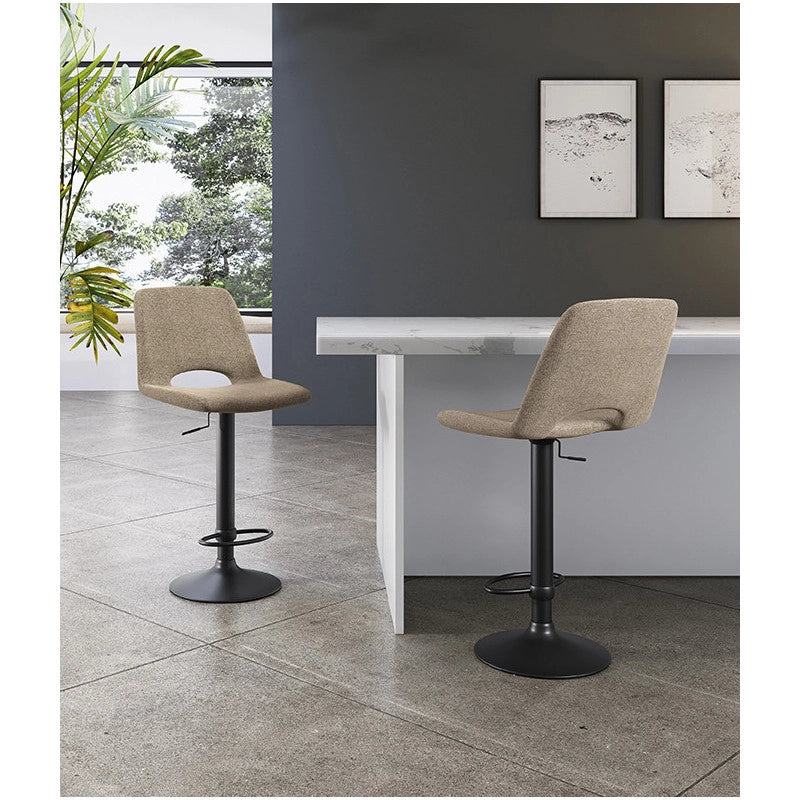 Sgabello con alzata a GAS rivestito in tessuto easy-clean Gambe metallo verniciato Alex 45cm X 52cm H 88,5/103,5cm Sto..