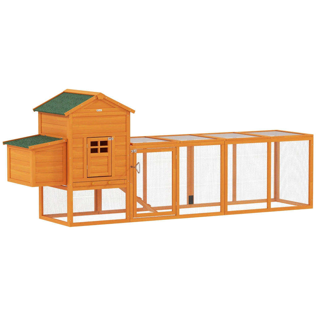 Pollai in Legno per 3-6 Galline con Tetto e Nido ¨C Zephmum ¨C 297.5x68x118 cm