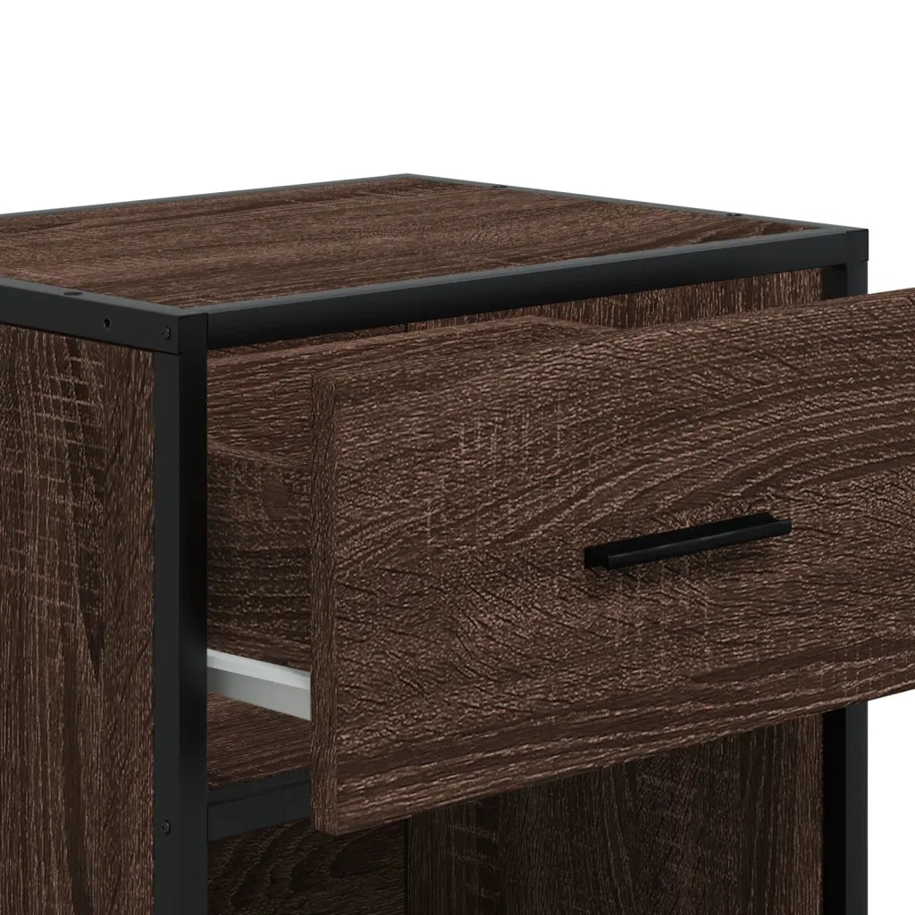Comodino-Tavolino da notte Rovere Marrone 40x31x50 cm in Truciolato 795950