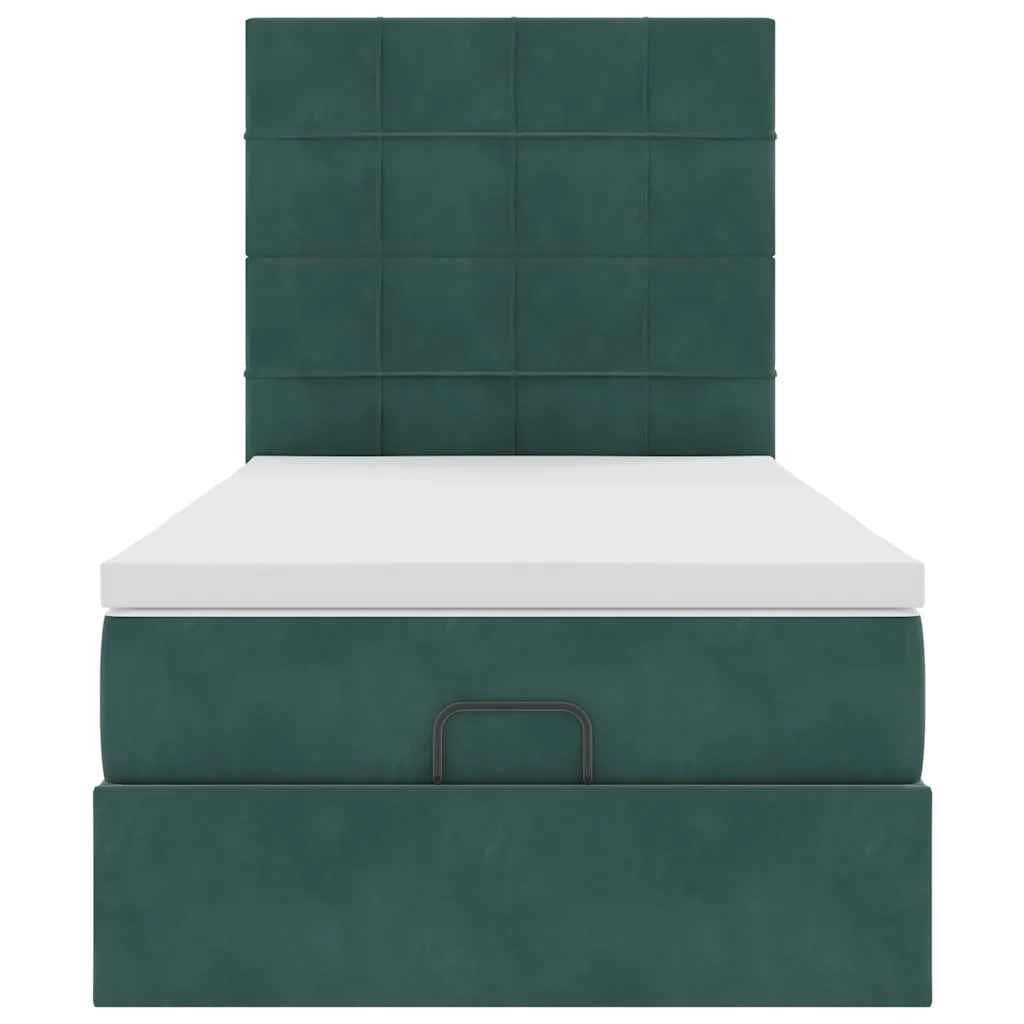 vidaXL Struttura Letto Pouf con Materassi 90x200 cm in Velluto