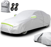 Autoafdekking completo, copertura totale, copertura per auto, per auto, impermeabile a polvere, impermeabile all'acqua, kit auto, inverno e estate, per auto di 450-495 cm, limousine morbida, colore argento, peso 2,95 kg