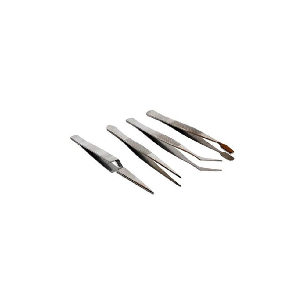 Trade Shop - Set 4 Pinzette In Accaio Inossidabile Per Sopraciglie Sopra Ciglie Mackup Beauty -
