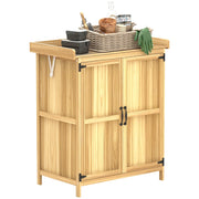 Casetta da giardino in legno con 2 porte e ripiano ¨C zephmum ¨C 74x43x88 cm