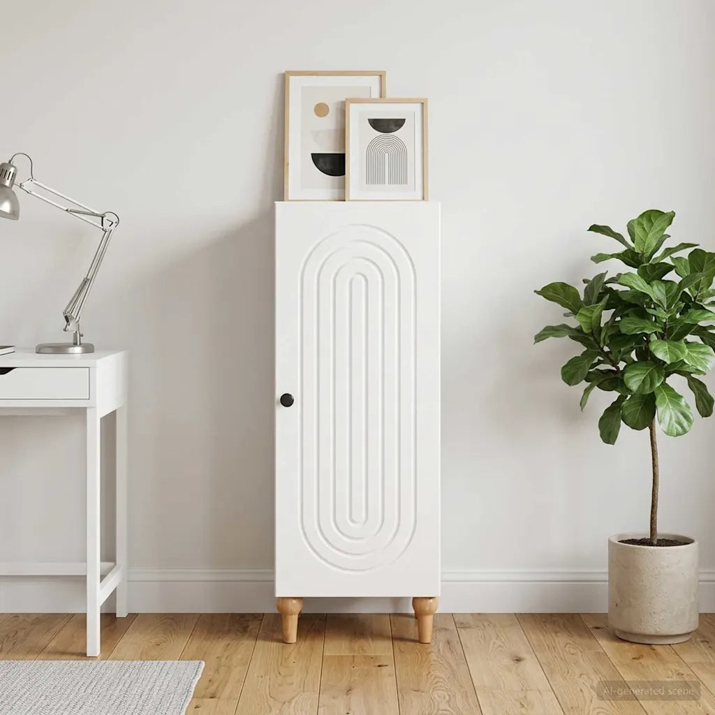 Credenza Bianco Lucido 33 x 34,5 x 90 cm Legno ingegnerizzato 894139