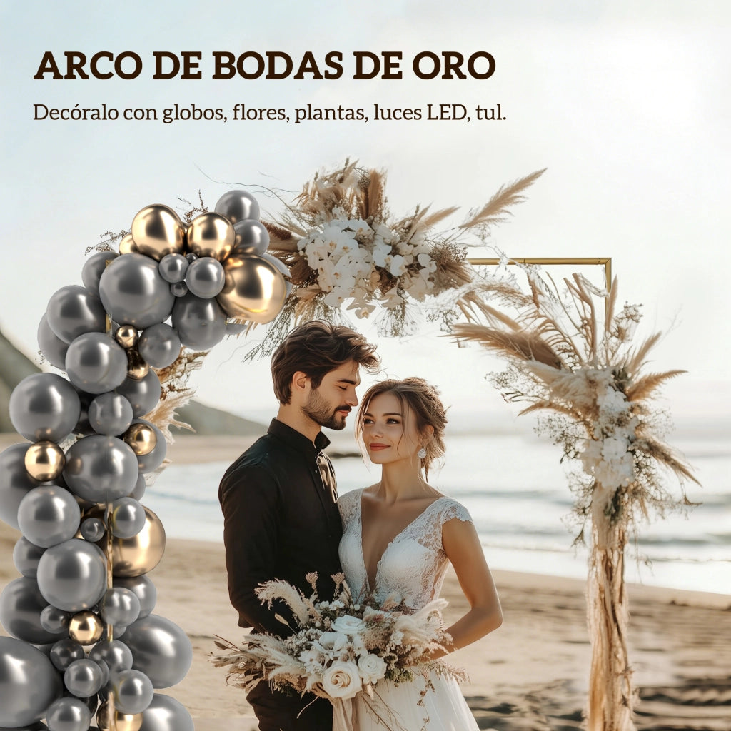 Arco per Rose in Metallo ¨C Zephmum ¨C Dorato 200x40x200 cm