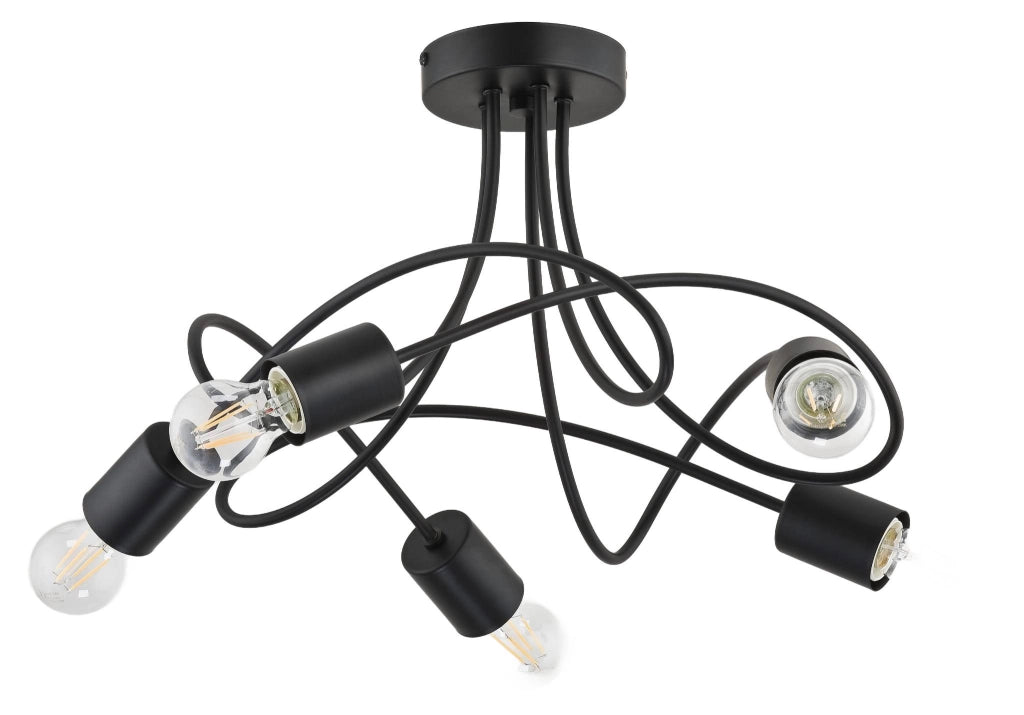 Lampadario Alfa Targo Nero in metallo 5xE27 60W 24075