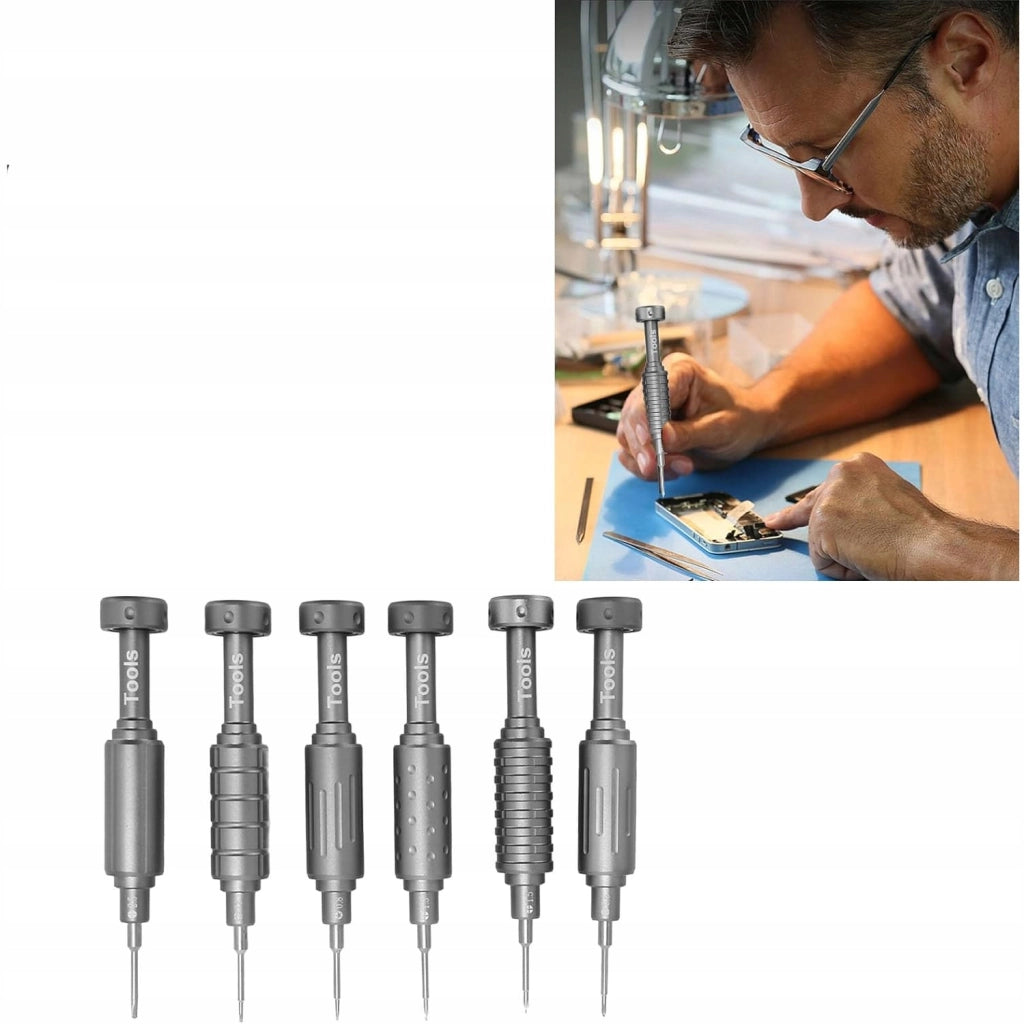 Set di Cacciaviti di Precisione Magnetici – Alta Qualità, 6 Pezzi | Alluminio, Punta Magnetica, Impugnatura Antiscivolo