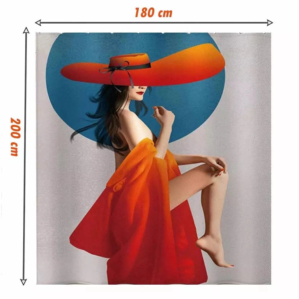 Trade Shop - Tenda Doccia Vasca Bagno Impermeabile Donna Sexy 180 X 200cm Con 12 Anelli 87094 -