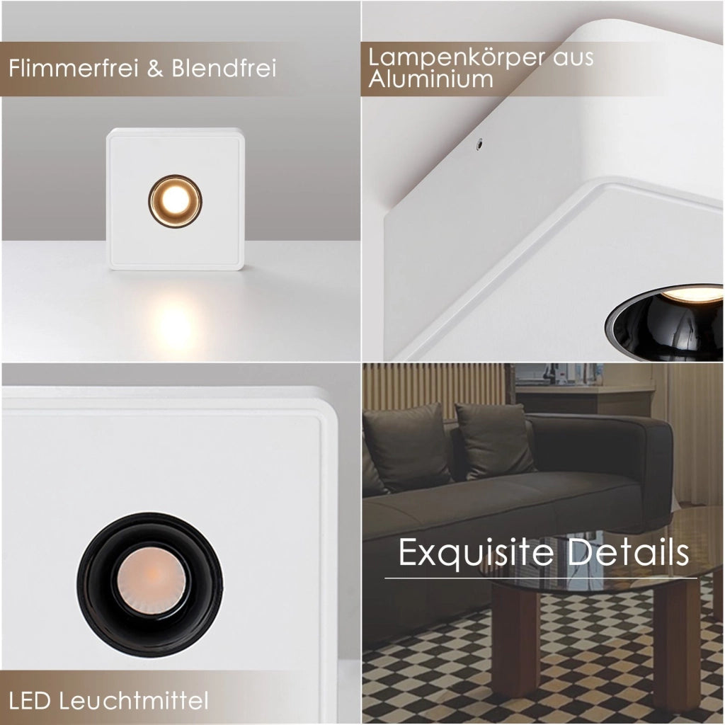 ZMH Faretto da soffitto LED da superficie 7W a sospensione bianco caldo