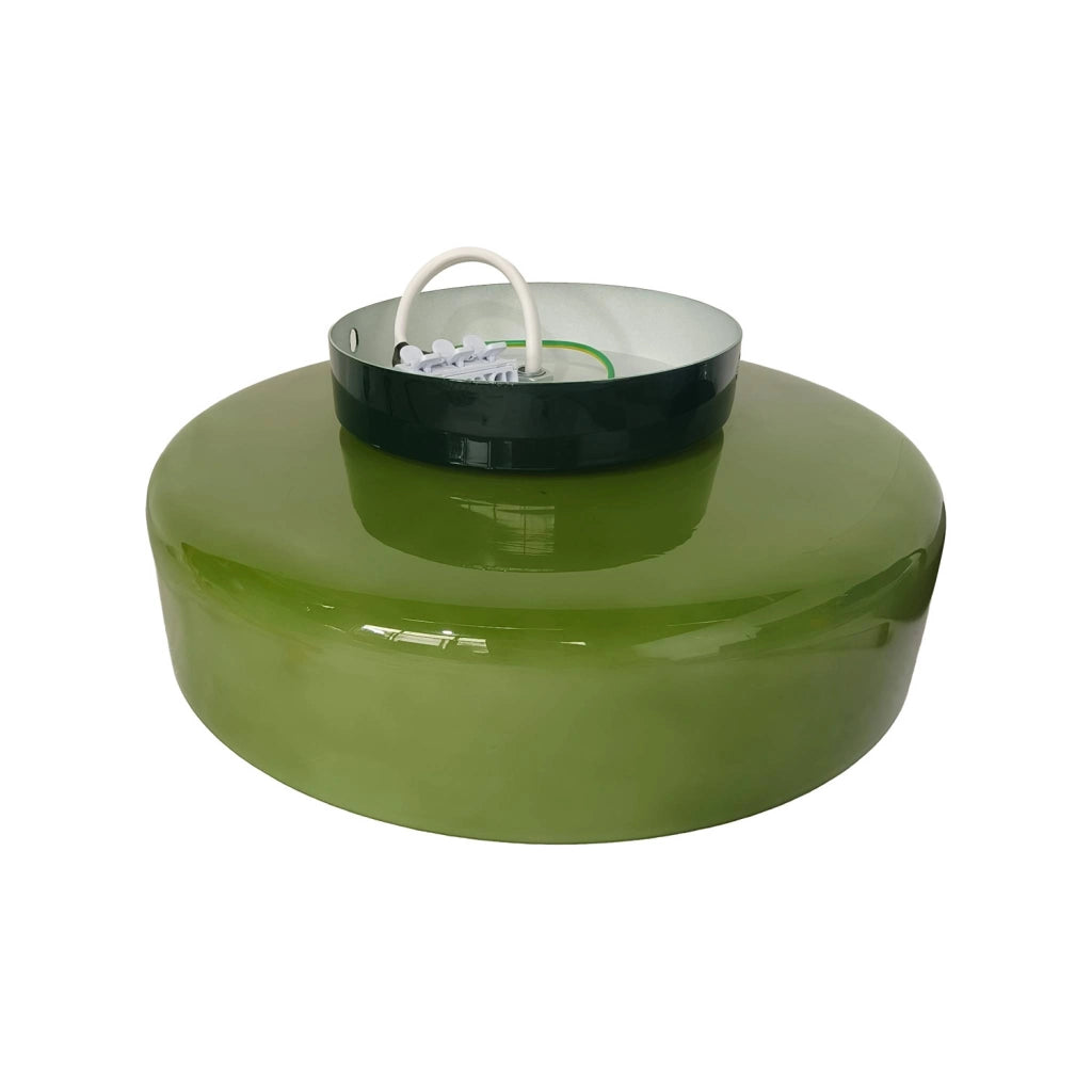 Applique da interno in vetro e metallo, ø25cm, verde