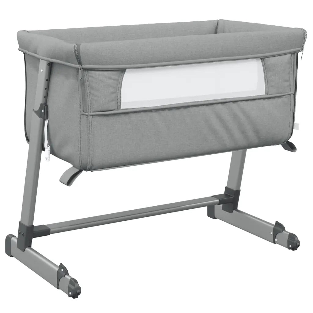Lettino per Bambini con Materasso-Struttura Letto per Bambini Grigio Chiaro Tessuto di Lino