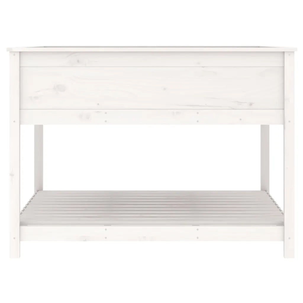 Fioriera Mensola Bianca 111,5x111,5x81cm Legno Massello di Pino