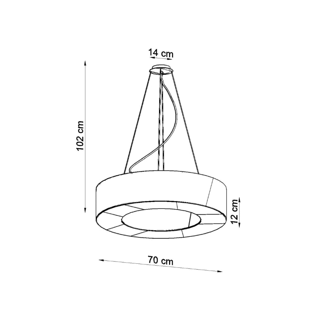 Lampadario SATURNO SLIM 70 nero