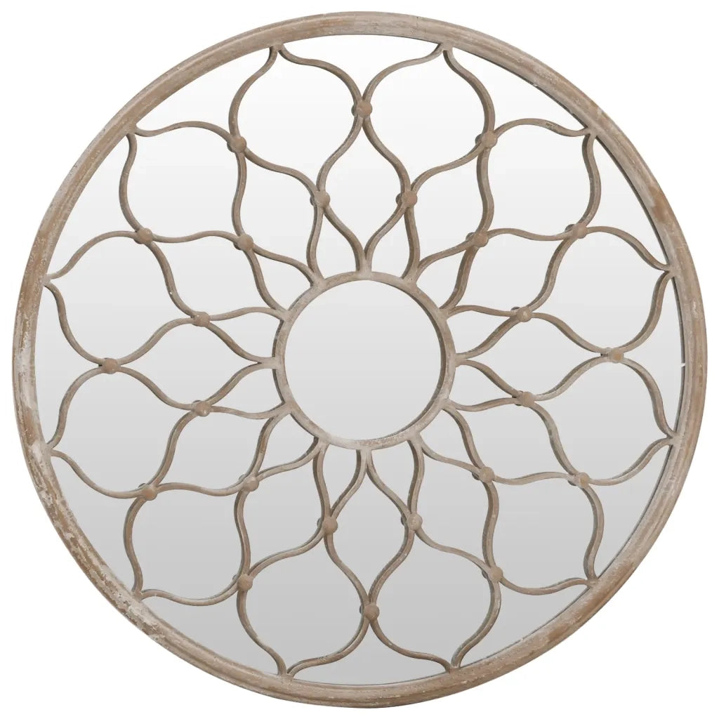 Specchio da Giardino-Specchio Decorativo-Specchio Esterno Sabbia 40x3 cm in Ferro Rotondo da Esterno