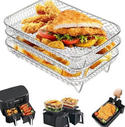 Accessori per Airfryer a Doppio Stakke XL - 3 Livelli di Sostegno - Griglia in Acciaio Inox 304