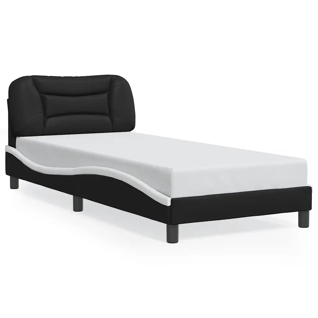 Giroletto senza Materasso Hvar Nero e Bianco 90x200 cm in Similpelle