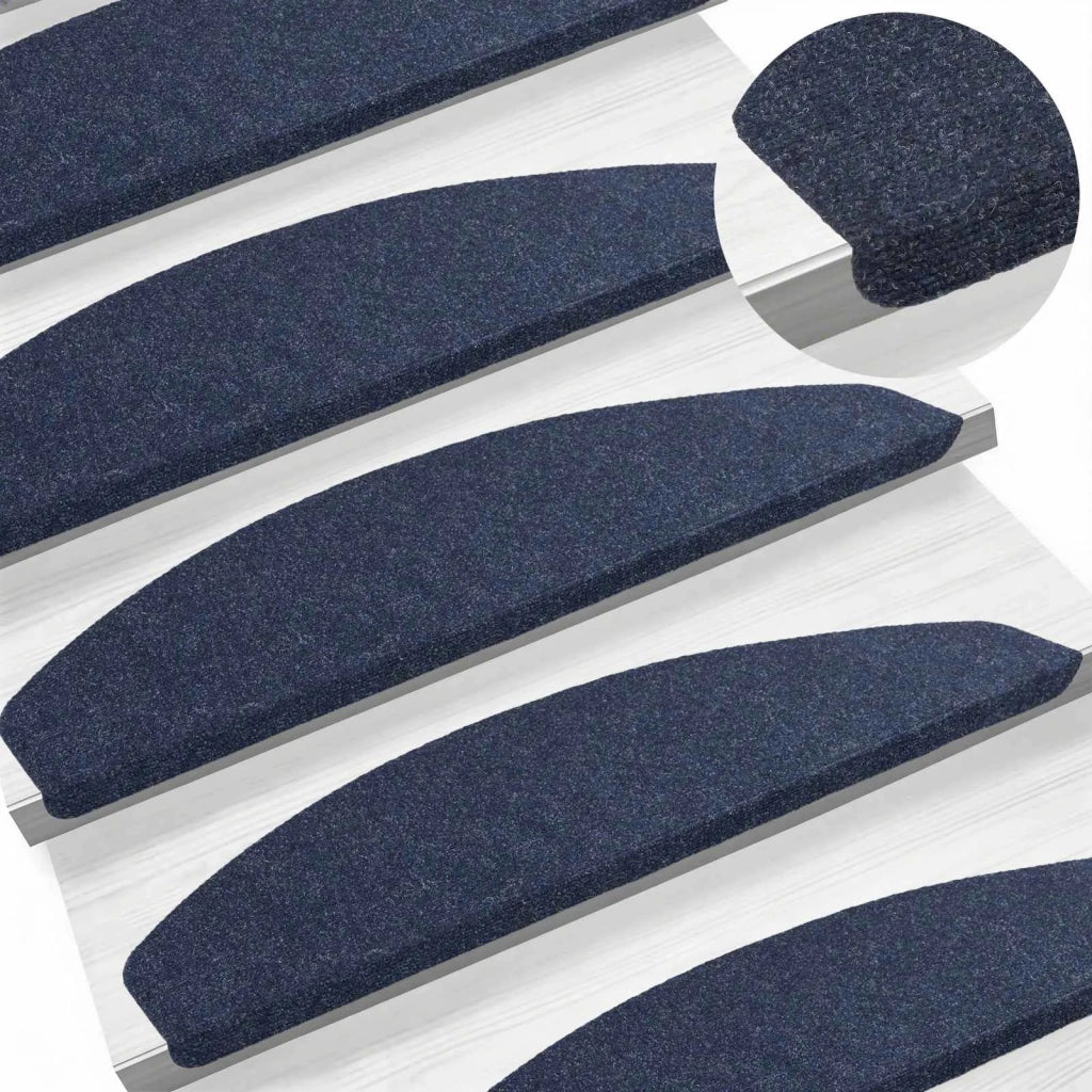 Tappetini per scale autoadesivi 15 pcs Blu 80 x 28 x 3,5 cm