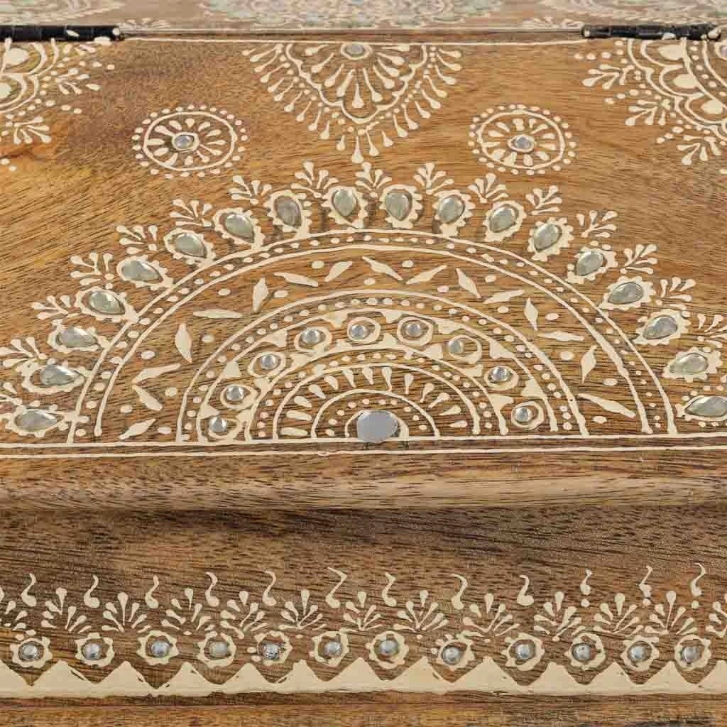 Portagioie in legno dipinto a mano marrone 24x20x12,5h cm