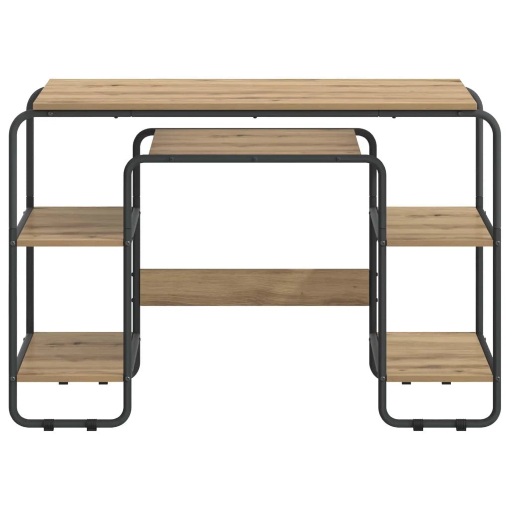 Scrivania con Spazio di Archiviazione Rovere Artigianale 8008037