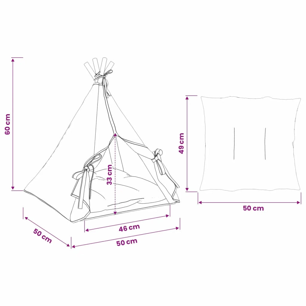 Tenda per animali con cuscino Bianco 50 x 50 x 60 cm Poliestere CFW1162614
