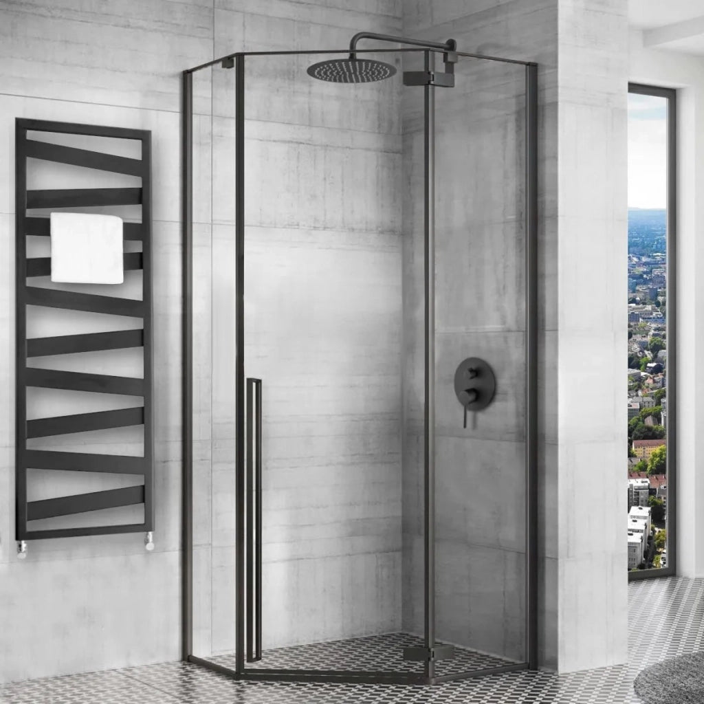 Cabina Doccia Diamond Black Mat 90x90 con piatto doccia Diamond