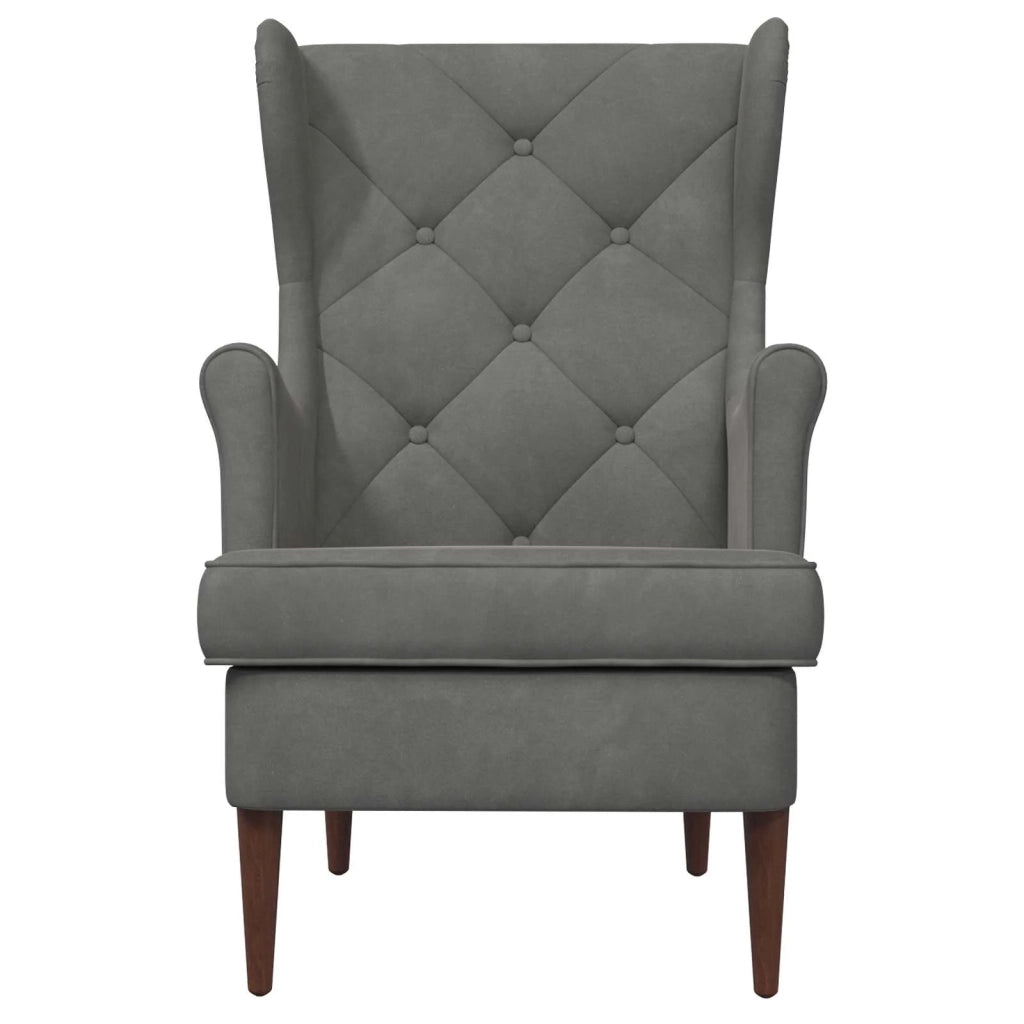 Poltrona-Divano Sedia-Poltroncina Grigio Scuro Velluto 608275