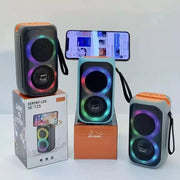 Trade Shop - Cassa Altoparlante Bluetooth Portatile Con Supporto Telefono Se-t23 Luci Rgb Bassi Potenti -