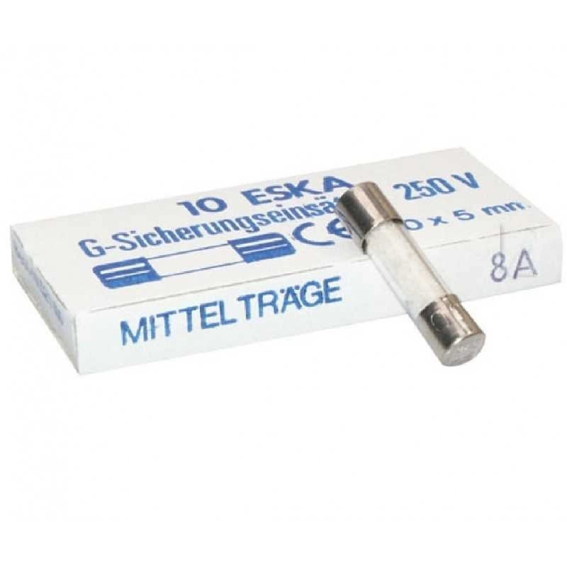 10PZ FUSIBILE VETRO 8 AMP 5X20mm FORNI MICROONDE DE LONGHI SAMSUNG KENWOOD VARI - UNIVERSALE