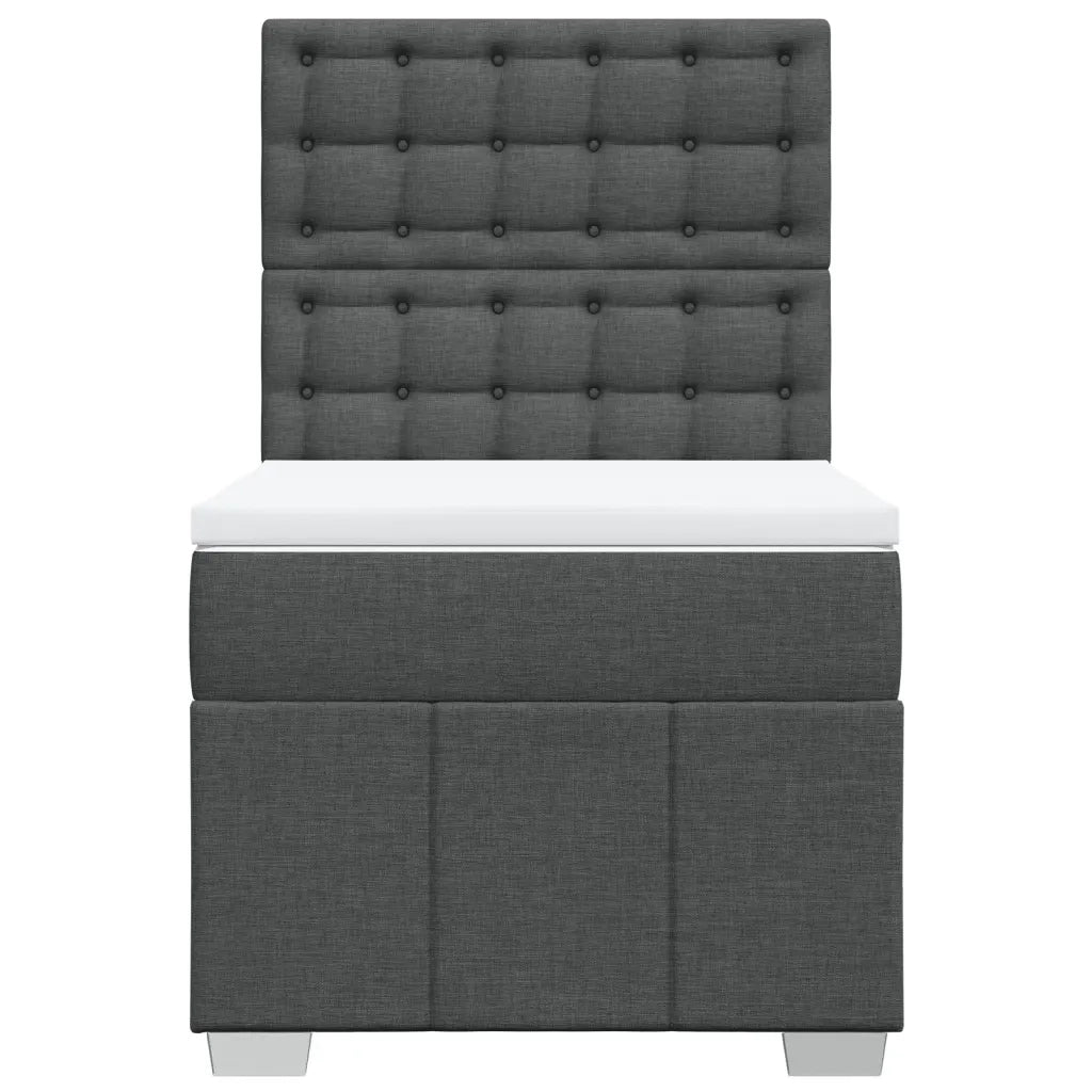 Giroletto a Molle con Materasso Grigio Scuro 100x200 cm Tessuto