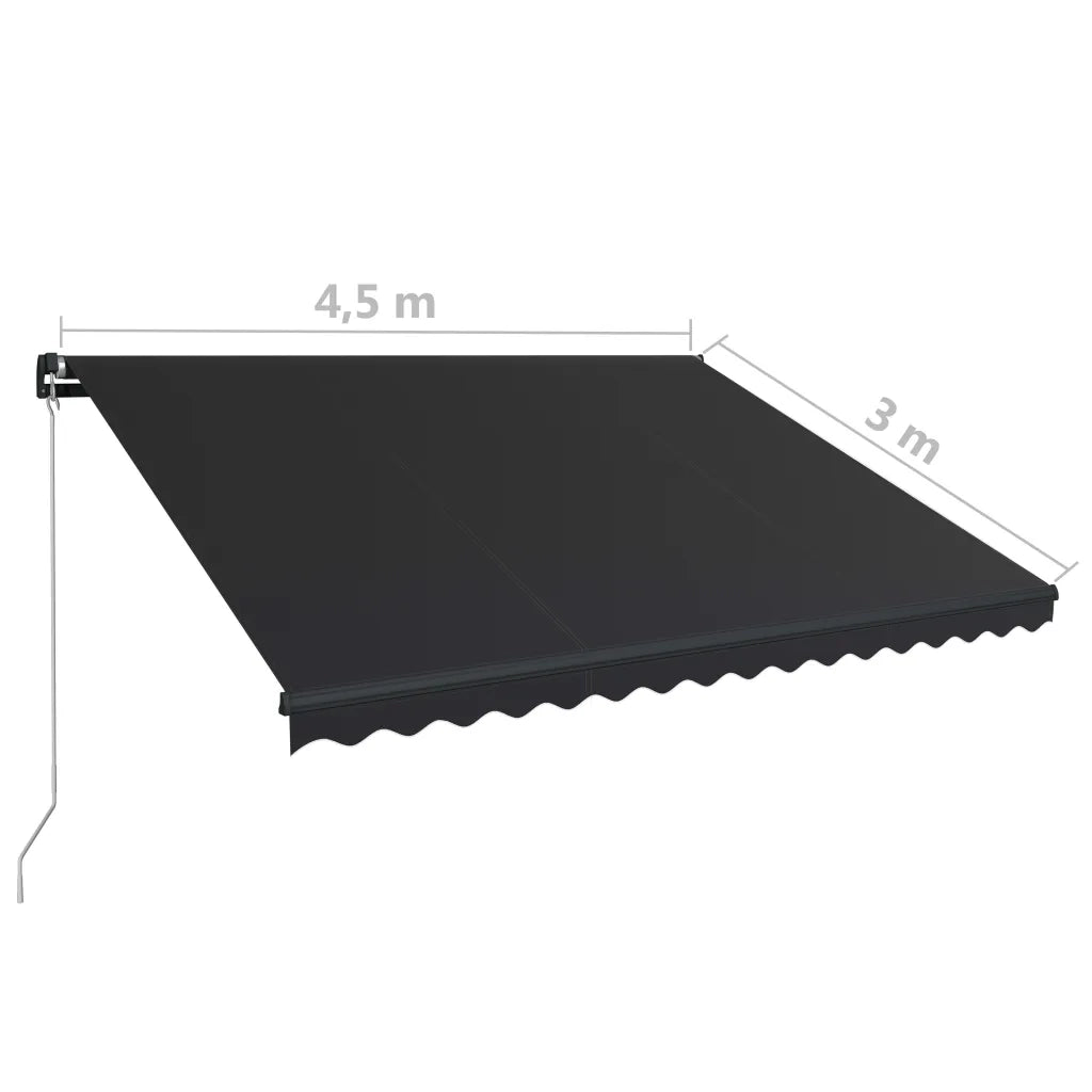 Tenda da Sole Retrattile Manuale 450x300 cm Antracite 3051240
