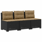 Divano da giardino 3 posti con cuscini in look rattan PP 8011978