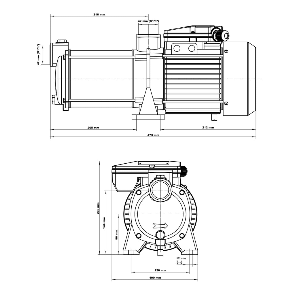 Pompa centrifuga multistadio 10.200l/h 1650W Autoclavi domestiche Prevalenza 65m Giardino