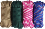 4 pezzi di corda Paracord da 6 metri con 7 fili di corda in nylon per Survival all'aperto - Kit per cinturini, anelli di chiave e collari DIY per artigianato e giocattoli (D4-C-4x19ft)