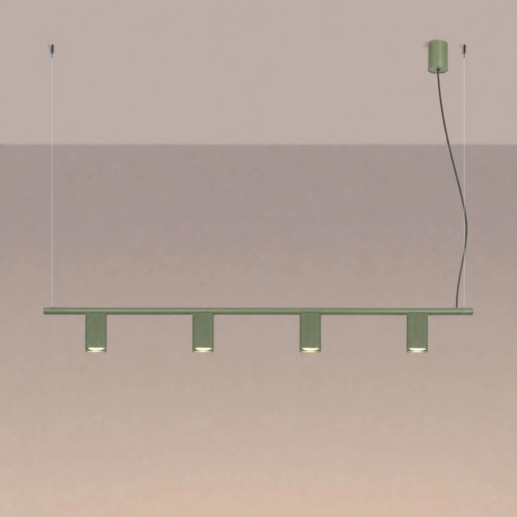 Lampadario RAYO 4 verde oliva