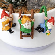 Set di mini statue di elfi in cera - divertente insieme per giardini, acquari e vasi di piante
