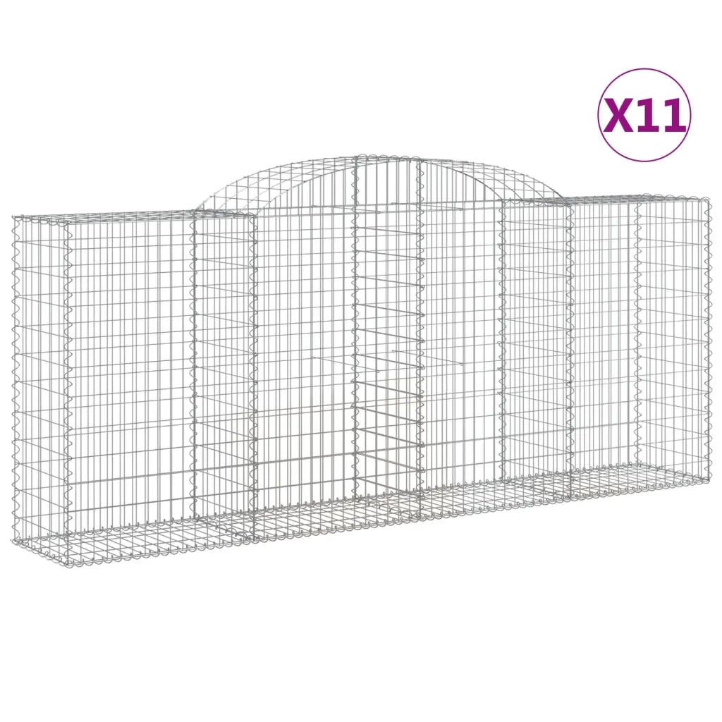 Cesti Gabbioni ad Arco 11 pz 300x50x120/140 cm Ferro Zincato 3146728