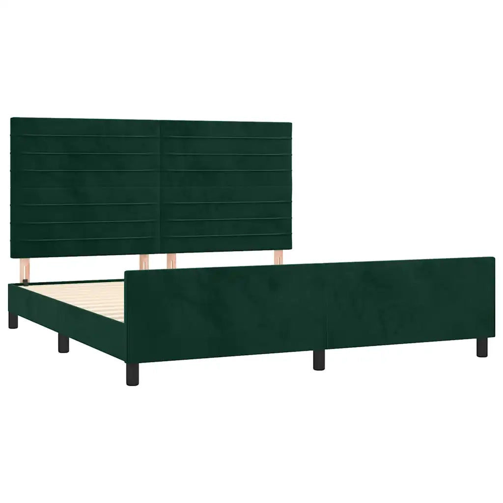 Giroletto senza Materasso Verde Scuro 160x200 cm in Velluto 3125827