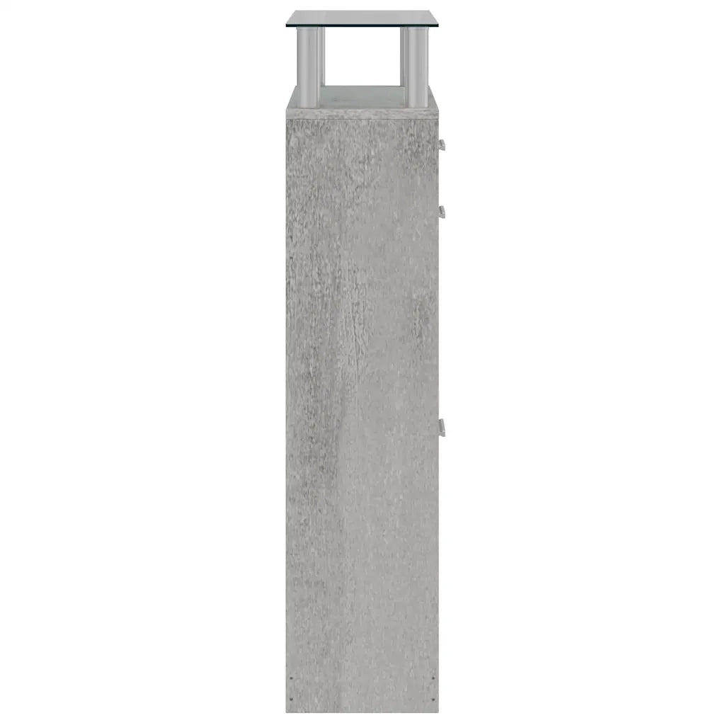 Scarpiera Grigio Cemento 63x24x104 cm in Legno Multistrato 342565