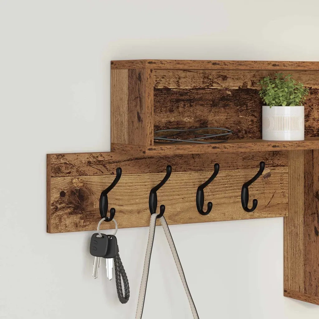 Appendiabiti a muro Legno vecchio 100 x 12 x 43,5 cm 874417