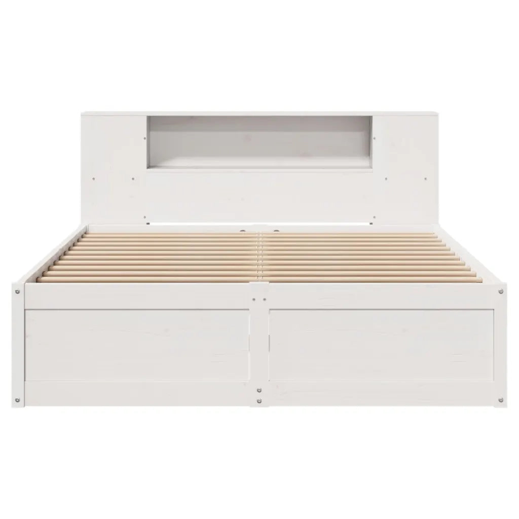 Letto senza Materasso Bianco 135x190 cm Legno Massello di Pino 3323426
