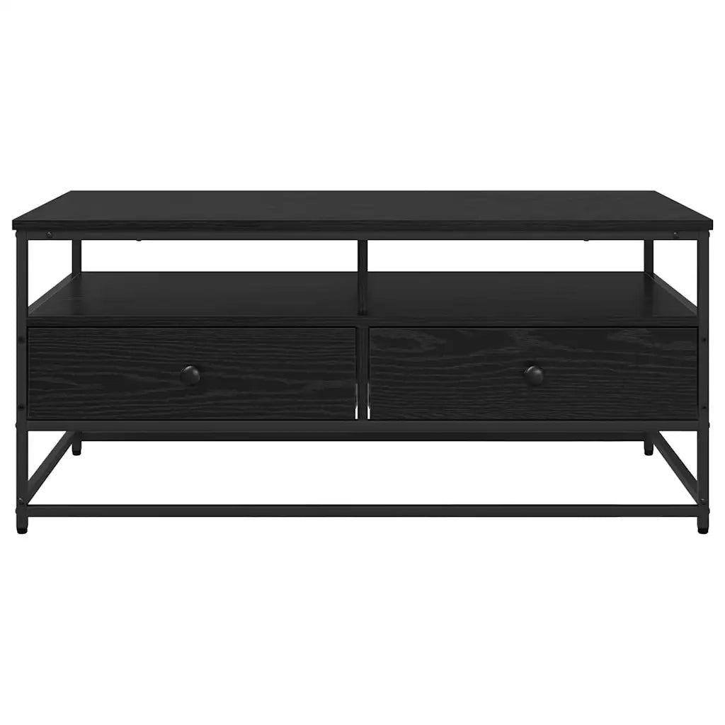 Tavolino da salotto con cassetto Rovere Nero 100 x 51 x 45 cm