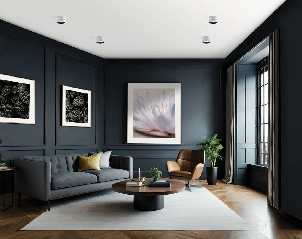 NASSO lampada da Soffitto 1 Luce Tonda in gesso e alluminio Nero d.12cm attacco GX53