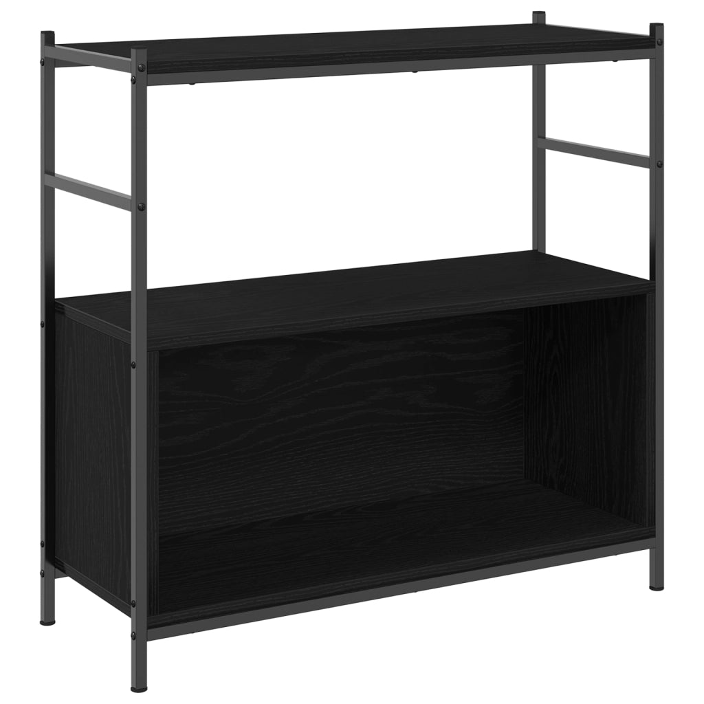 Mobile Libreria  Nero Rovere 80x30x78,5 cm Legno Ingegnerizzato