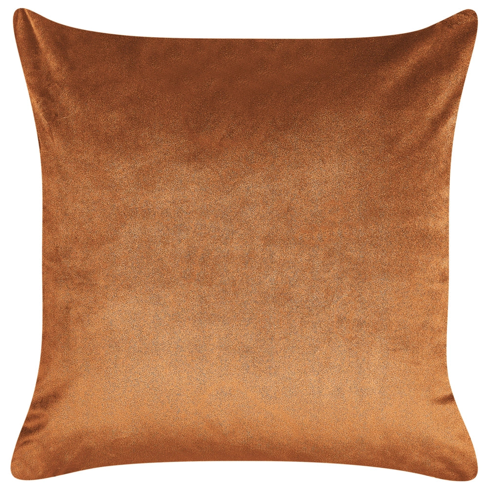Set di 2 cuscini decorativi velluto arancione 45 x 45 cm Foglia d'oro stampa Accessori arredo glamour