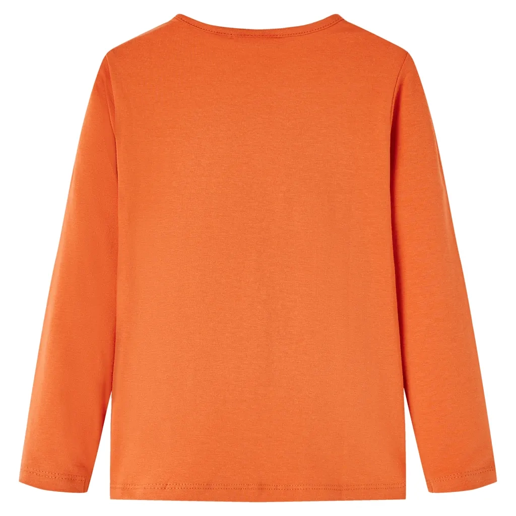Maglietta da Bambina a Maniche Lunghe Arancione Bruciato 92 14209