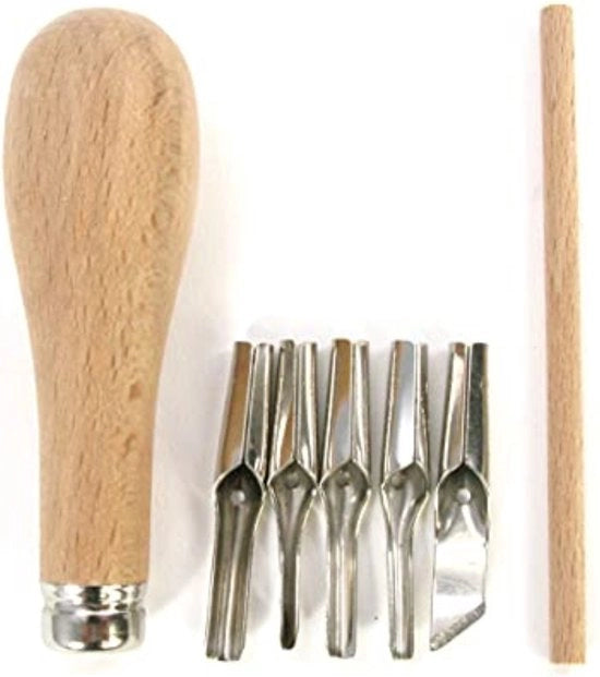 Set per taglio del legno - Taglio del legno - Coltelli per taglio del legno - Coltelli a punta - 7 pezzi