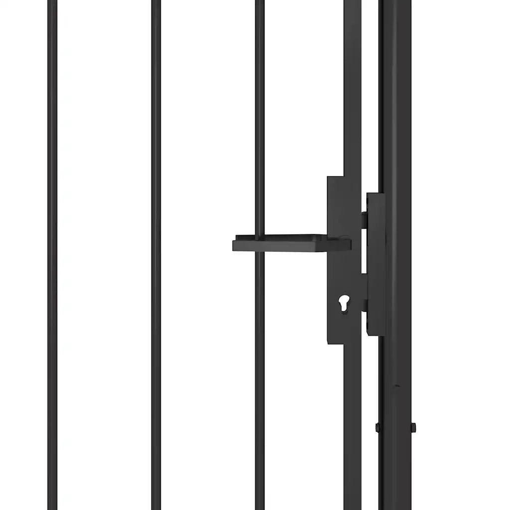 Cancello da Giardino Woerden in Acciaio 1x2 m Nero CFW6603612